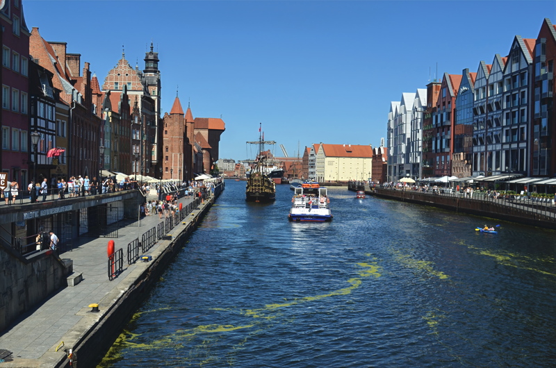 21 - The Motława River flowing through the historic Old Town area of Gdańsk, Poland